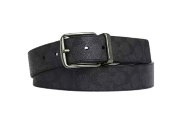 Coach Coach Harness Buckle Cut To Size Reversible Belt 38 MM Gunmetal Charcoal Black - view 1