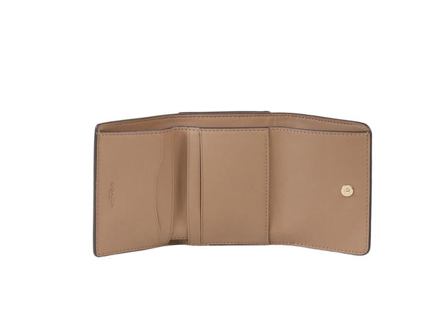 Coach Coach Card Holder Wallet In Signature Canvas Tan Brown - view 5