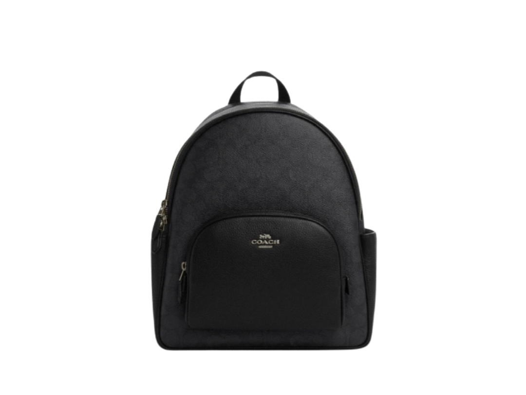 Coach Coach Court Backpack In Signature Canvas Gunmetal Charcoal Black