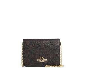 Buy Coach Mini Wallet On A Chain In Signature Canvas Walnut Black at Sasom – Authentic and Ready to Ship