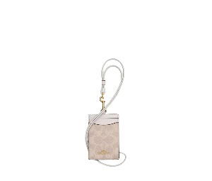 Buy Coach Id Lanyard In Signature Canvas In Sand Chalk at Sasom – Authentic and Ready to Ship
