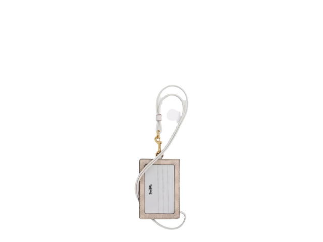 Coach Coach Id Lanyard In Signature Canvas In Sand Chalk - view 2