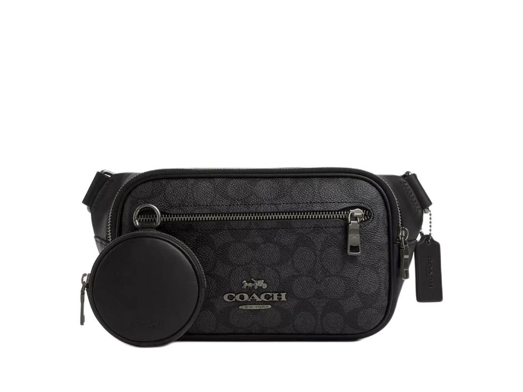 Coach Coach Elias Belt Bag In Signature Canvas Black