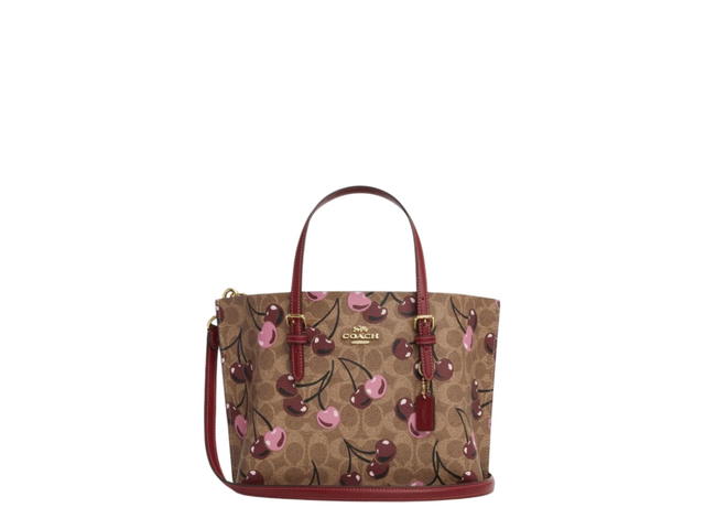 Coach Coach Mollie Tote Bag 25 With Cherry Print Brown - view 1