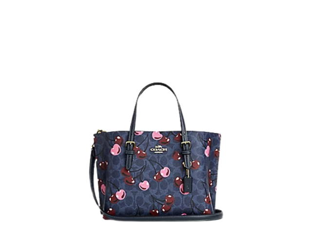 Coach Coach Mollie Tote Bag Cherry Print Navy - view 1