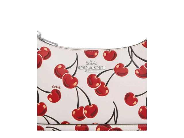 Coach Coach Teri Shoulder Bag With Cherry Print Silver Chalk Multi - view 4