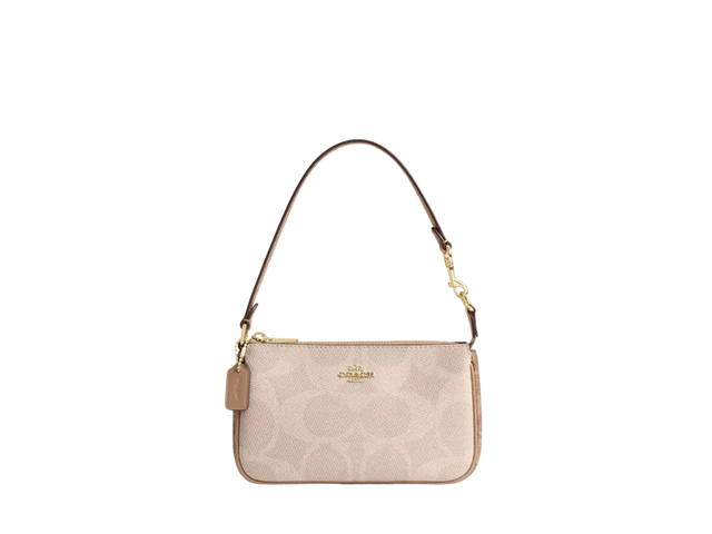 Coach Coach Nolita 19 In Blocked Signature Canvas With Gold Plated Hardware Sand And Tan - view 1