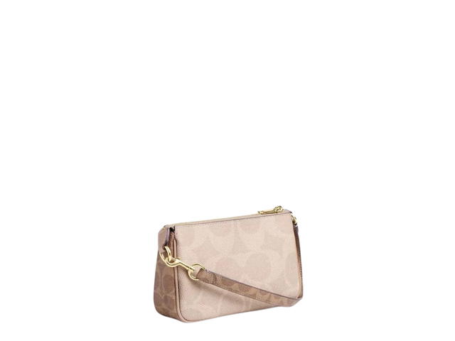 Coach Coach Nolita 19 In Blocked Signature Canvas With Gold Plated Hardware Sand And Tan - view 2