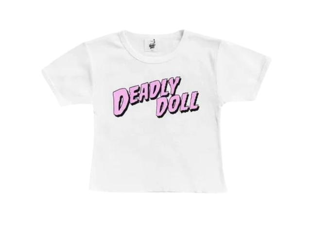 Deadly Doll Deadly Doll Baby  Baby Tee Pink White - view 1