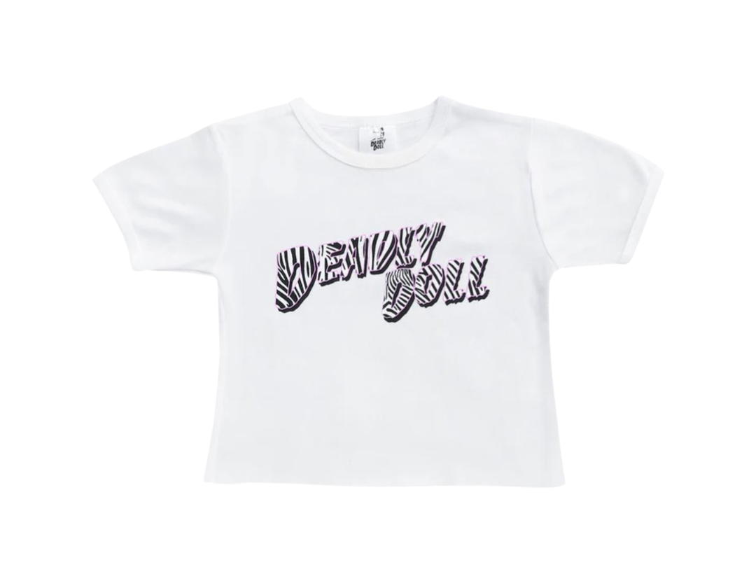 Deadly Doll Deadly Doll Zebra Baby Tee White