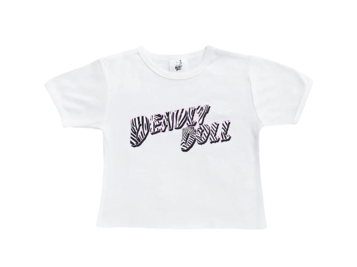 Deadly Doll Deadly Doll Zebra Baby Tee White