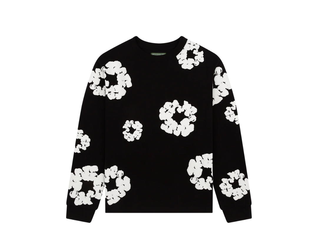 Denim Tears Denim Tears Long Sleeve Cotton Wreath Tee Black (FW24)