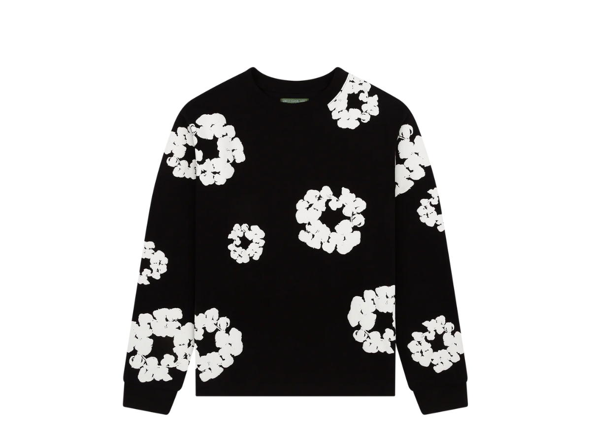 Denim Tears Denim Tears Long Sleeve Cotton Wreath Tee Black (FW24)