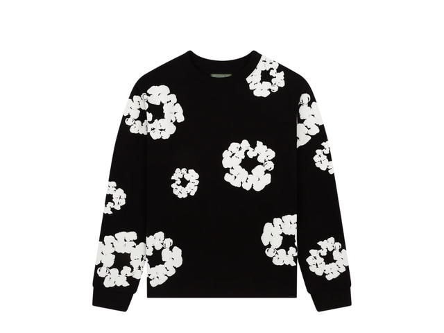 Denim Tears Denim Tears Long Sleeve Cotton Wreath Tee Black (FW24) - view 1