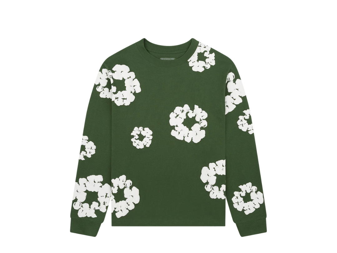 Denim Tears Denim Tears Long Sleeve Cotton Wreath Tee Green (FW24)