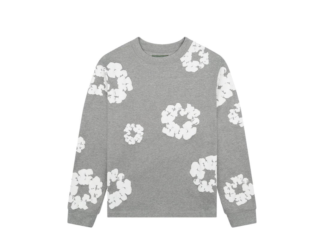 Denim Tears Denim Tears Long Sleeve Cotton Wreath Tee Grey (FW24)