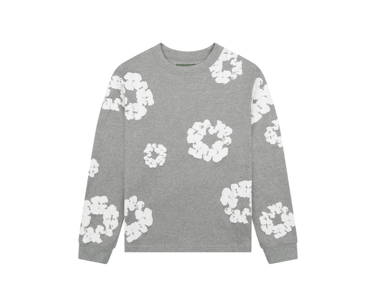 Denim Tears Denim Tears Long Sleeve Cotton Wreath Tee Grey (FW24)