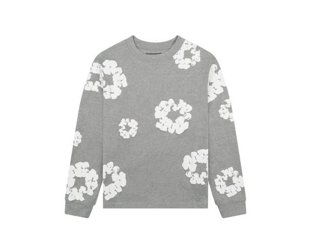 Denim Tears Denim Tears Long Sleeve Cotton Wreath Tee Grey (FW24) - view 1