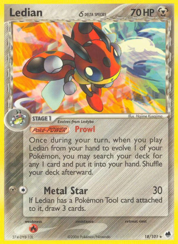 Pokemon Pokemon Ledian δ R [DF 18/101] EX "Dragon Frontiers" [ReverseHolo] (EN)