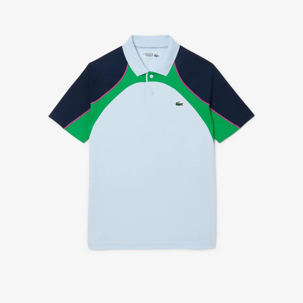 Lacoste Lacoste Ultra Dry Colour-Block Tennis Polo Shirt SS Sky Blue Navy
