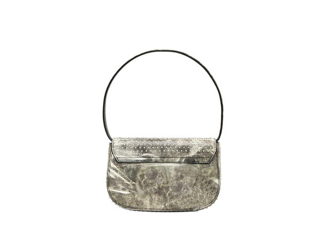 Diesel Diesel 1DR Crystal-Embellished Shoulder Bag In Leather Military Green - view 2