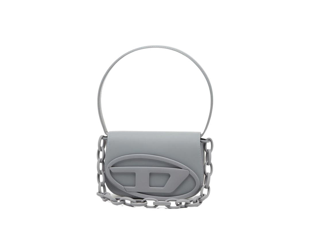 Diesel Diesel 1DR Iconic Shoulder Bag In Matte Leather Grey