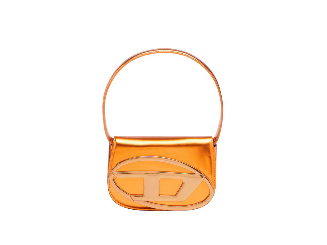 Diesel Diesel 1DR Shoulder Bag In Mirrored Leather Orange