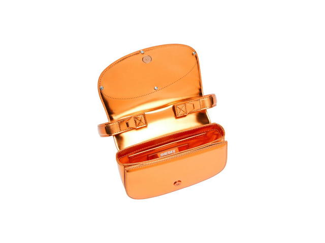 Diesel Diesel 1DR Shoulder Bag In Mirrored Leather Orange - view 3