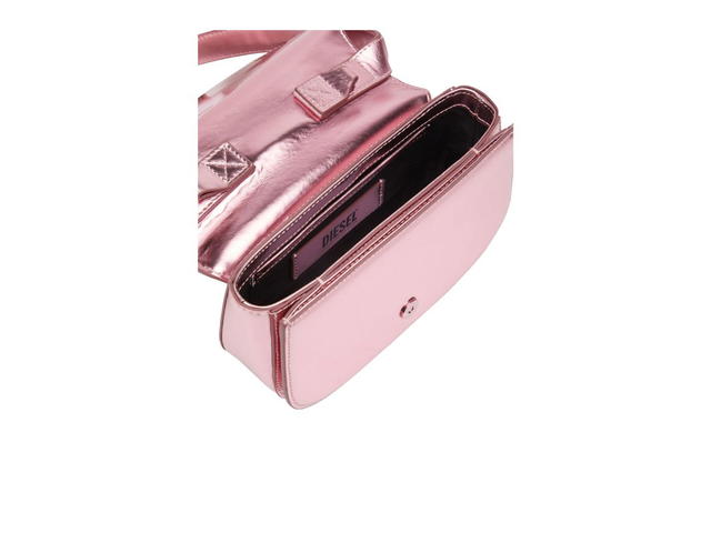 Diesel Diesel 1DR Shoulder Bag In Mirrored Leather Pink - view 3