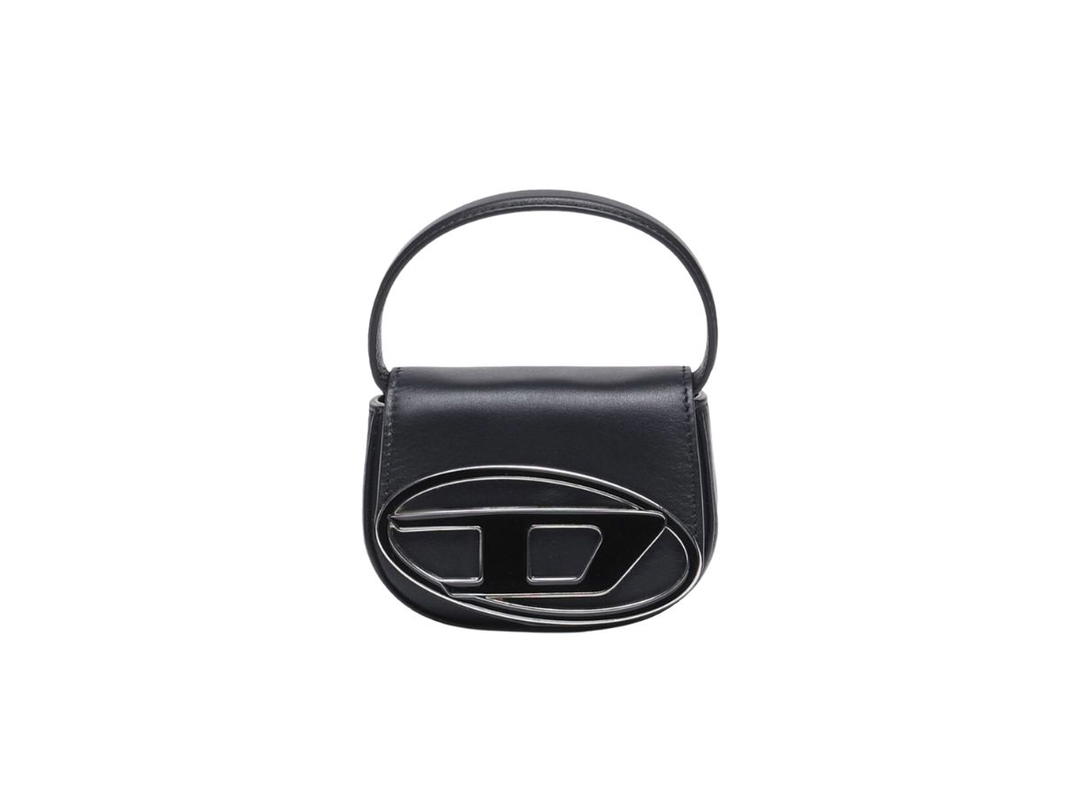 Diesel Diesel 1DR XS Mini Bag With D Logo Plaque In Nappa Leather Black