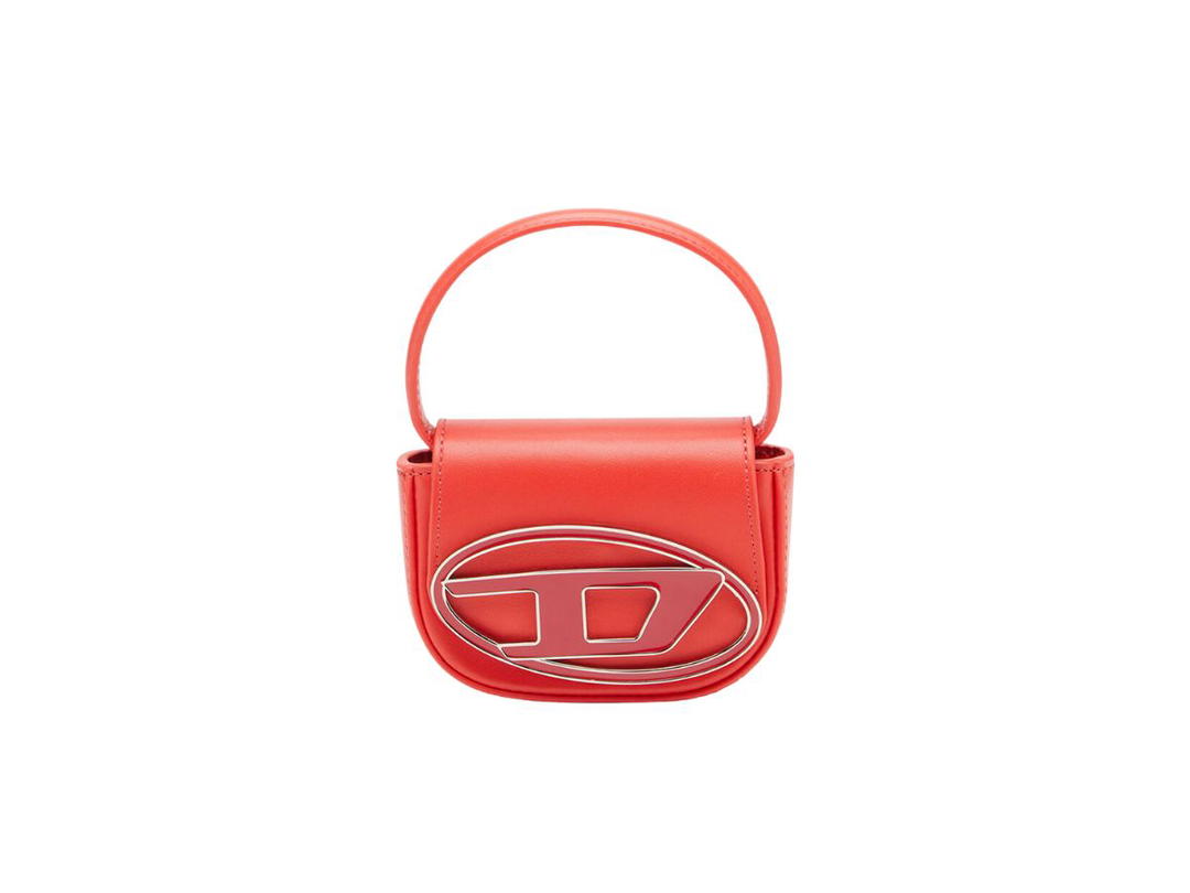 Diesel Diesel 1DR XS Mini Bag With D Logo Plaque In Nappa Leather Red