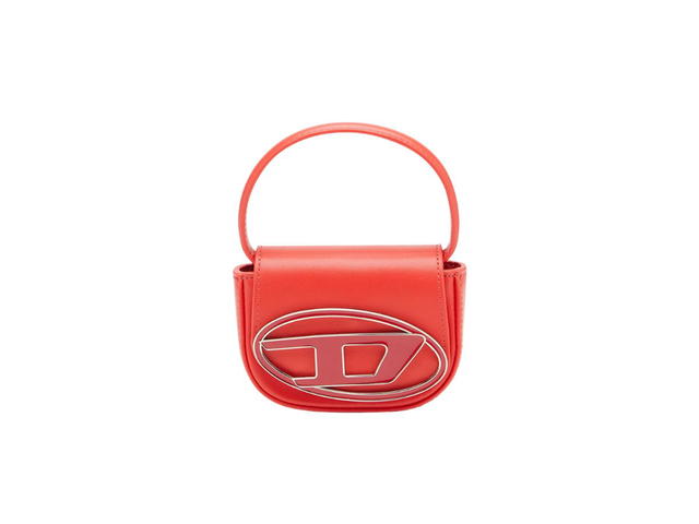 Diesel Diesel 1DR XS Mini Bag With D Logo Plaque In Nappa Leather Red - view 1