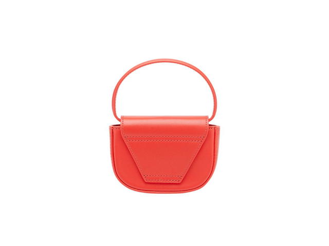 Diesel Diesel 1DR XS Mini Bag With D Logo Plaque In Nappa Leather Red - view 2
