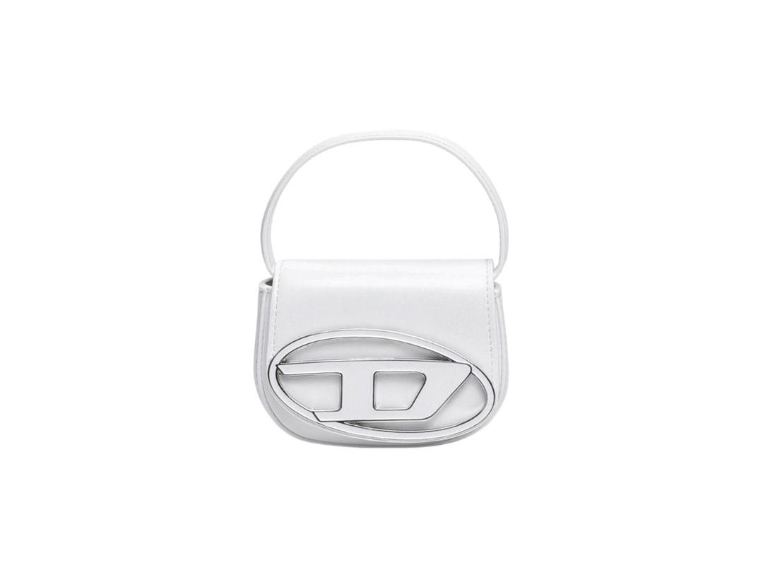 Diesel Diesel 1DR XS Mini Bag With D Logo Plaque In Nappa Leather White