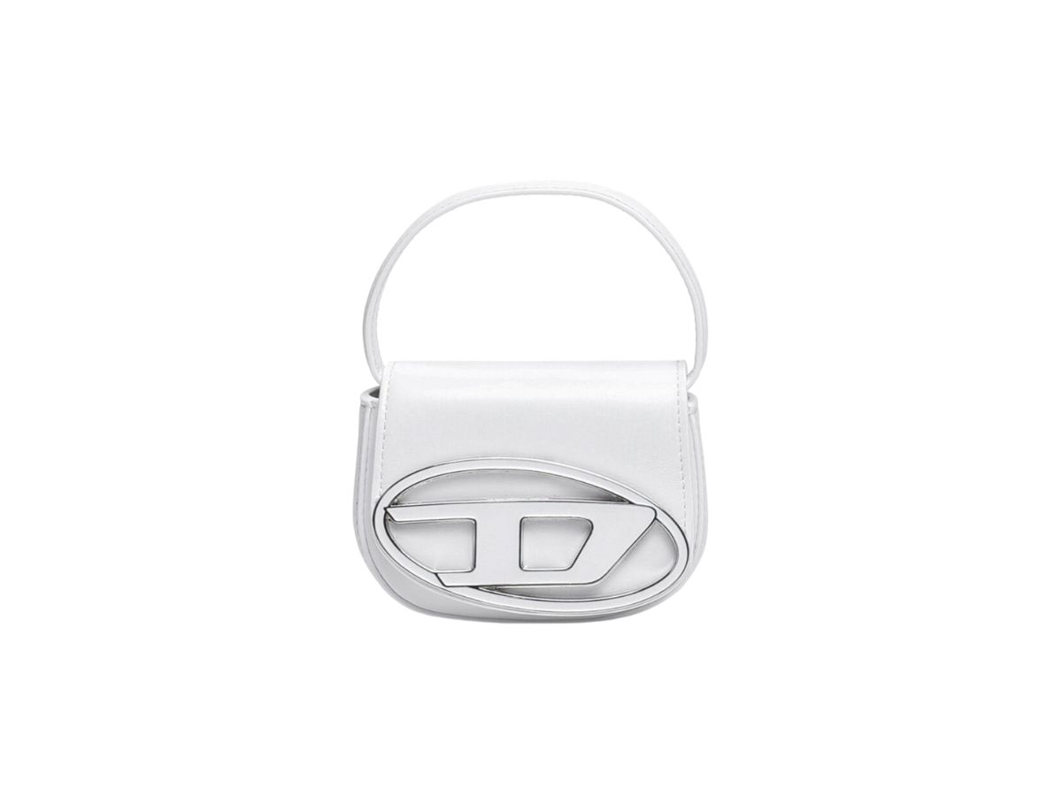 Diesel Diesel 1DR XS Mini Bag With D Logo Plaque In Nappa Leather White