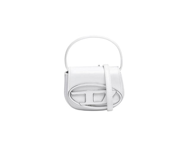 Diesel Diesel 1DR XS Mini Bag With D Logo Plaque In Nappa Leather White - view 2
