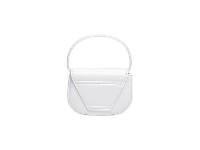Diesel Diesel 1DR XS Mini Bag With D Logo Plaque In Nappa Leather White - view 3