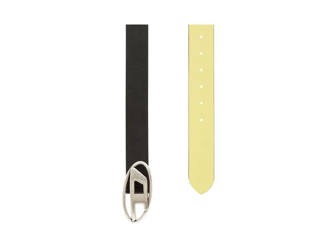 Diesel Diesel B-1DR Rev Reversible Leather Belt With D Logo Buckle Black-Yellow - view 2