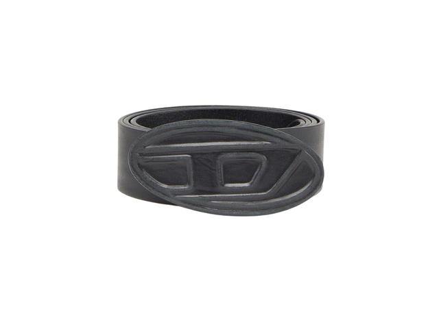 Diesel Diesel B-1DR Scratch Leather Belt With Leather D Buckle Black - view 1