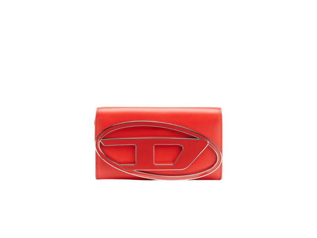 Diesel Diesel Cygnus Wallet Purse With Logo Plaque In Nappa Leather Red - view 1