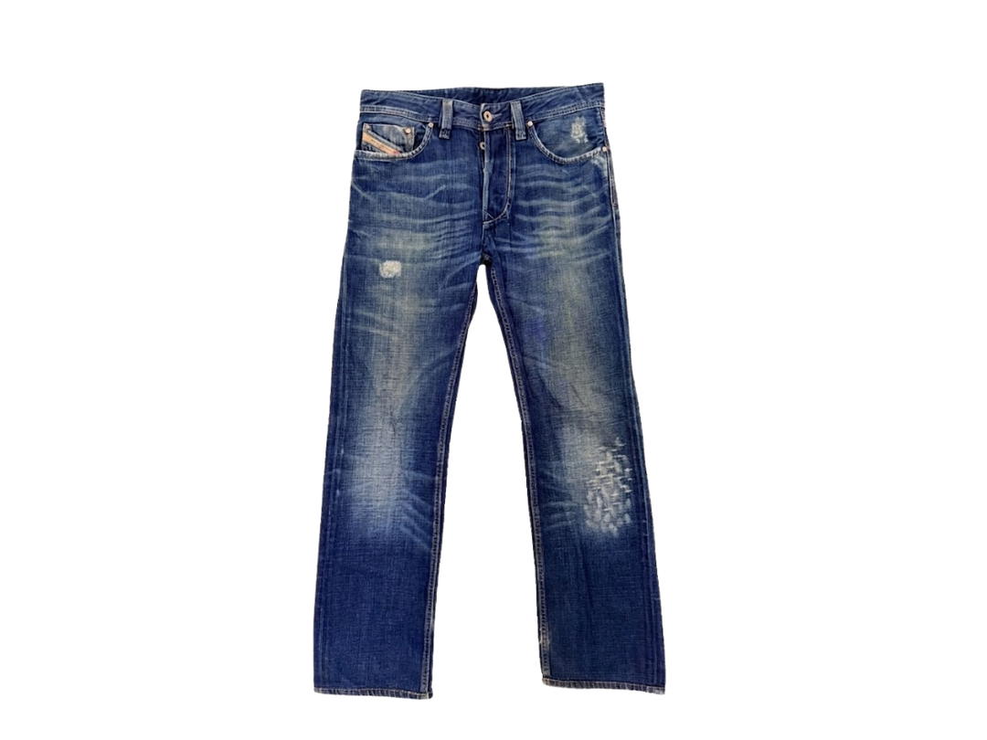 Diesel Diesel Distressed Regular Straight Jeans Denim