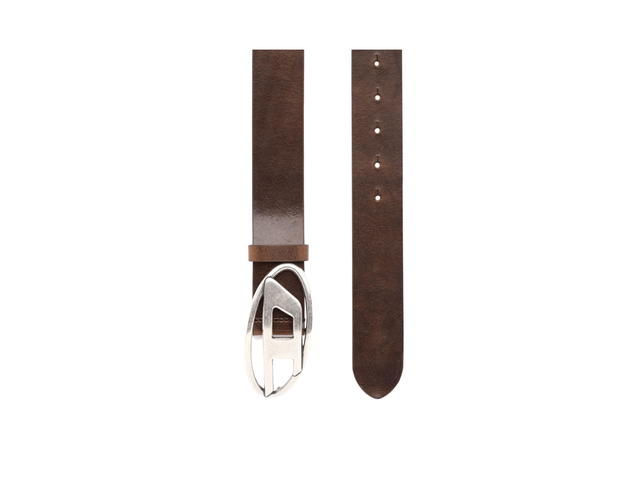 Diesel Diesel B-1DR Leather Belt With D Buckle Brown - view 2