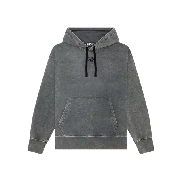 Diesel Diesel S-Macs-Hood-G2 Overdyed Hoodie with Logo Black - view 1