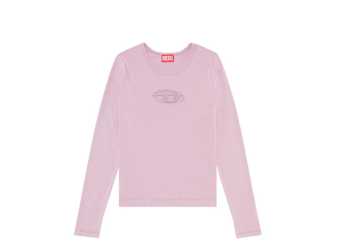 Diesel Diesel T-Angie LS T-Shirt With Cut-Out Logo Lilac