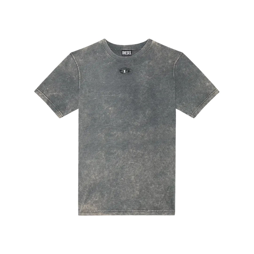 Diesel Diesel T-Just-G1 Overdyed T-Shirt with Logo Grey