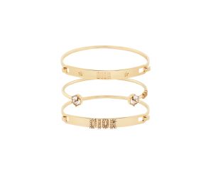 Buy Dio(r)evolution Bracelet Set In Gold-Finish Metal And Amber-Colored Crystals at Sasom – Authentic and Ready to Ship