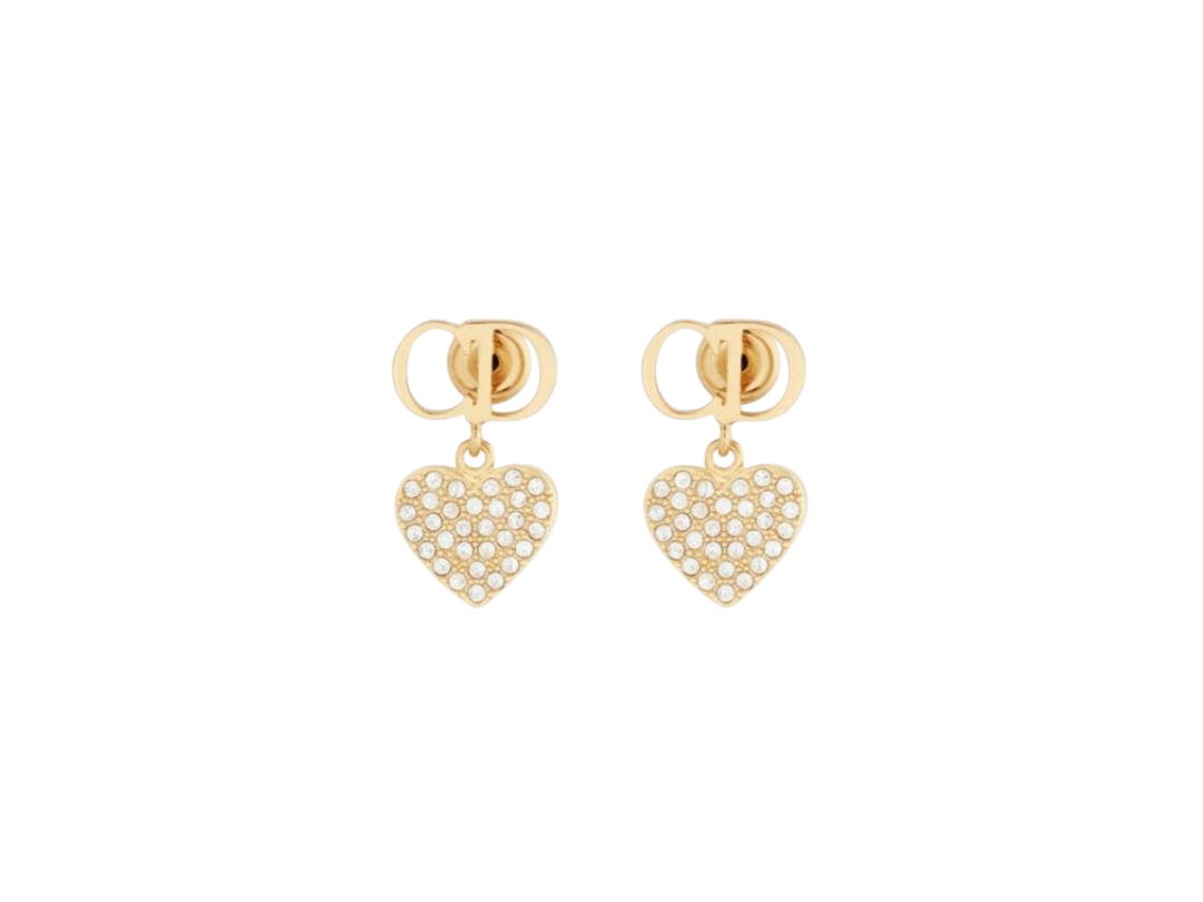 Dior Dior Clair D Lune Earrings In Gold-Finish Metal And Silver-Tone Crystals
