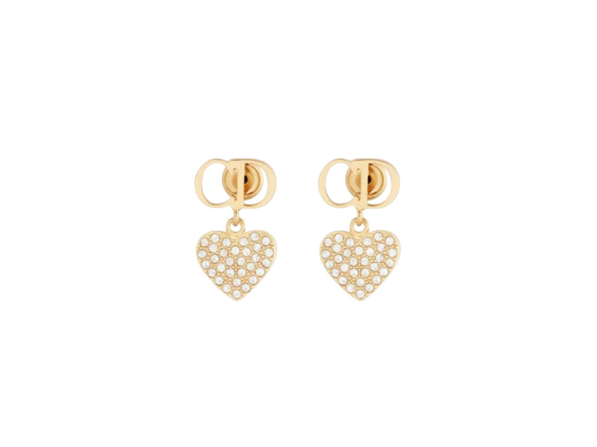 Dior Dior Clair D Lune Earrings In Gold-Finish Metal And Silver-Tone Crystals