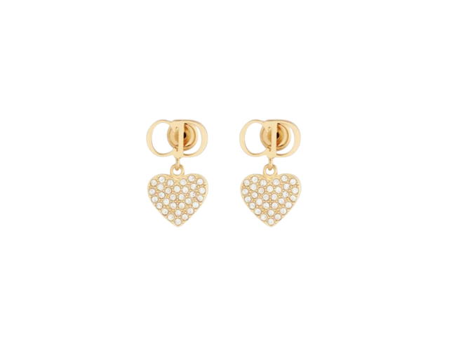 Dior Dior Clair D Lune Earrings In Gold-Finish Metal And Silver-Tone Crystals - view 1