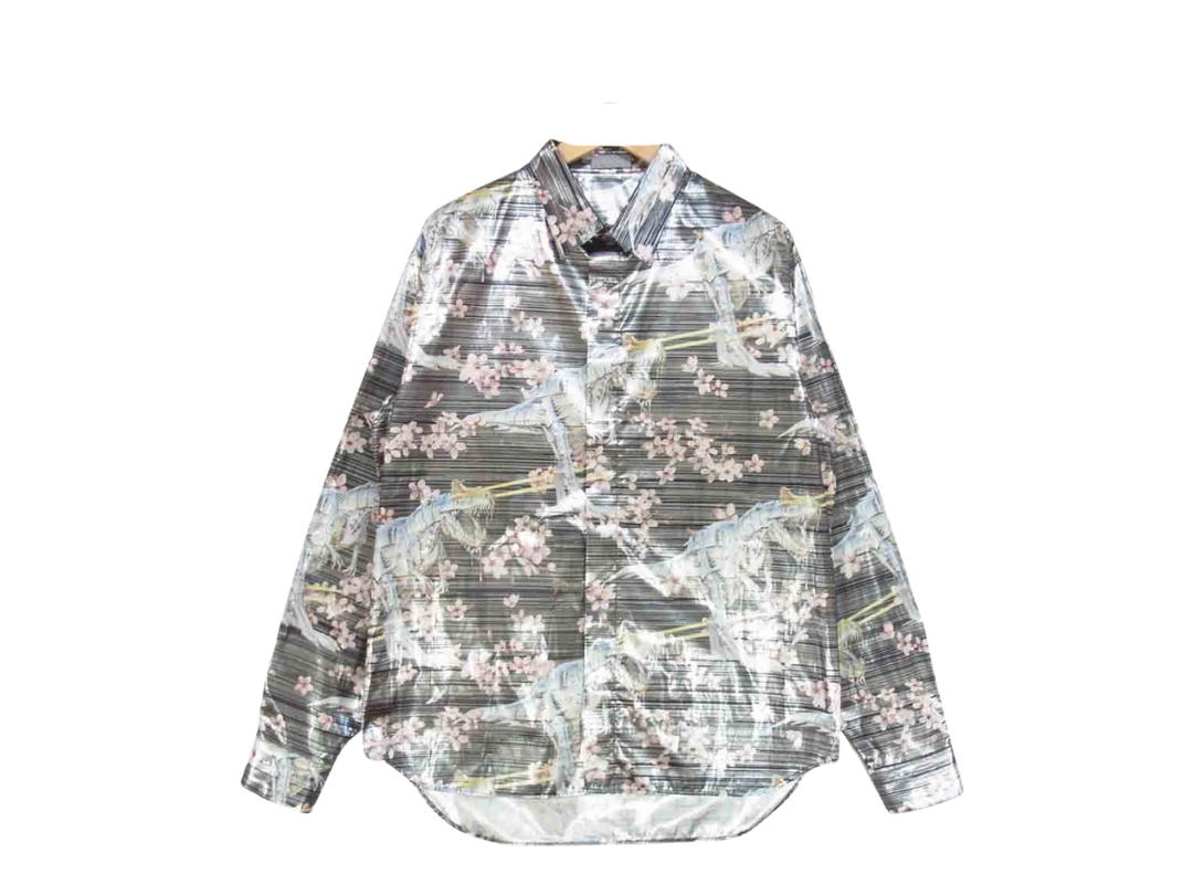 Dior Dior × Hajime Sorayama Dinosaur Robot Cherry Blossom Long Sleeve Shirt Black (SS19)